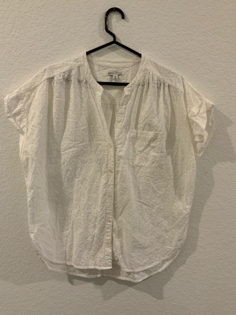J.Crew White Eyelet Button-Front Women’s Top